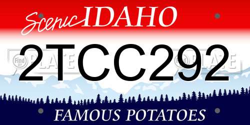 2TCC292 Idaho License Plate