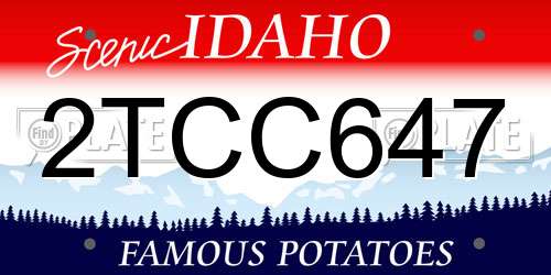 2TCC647 Idaho License Plate