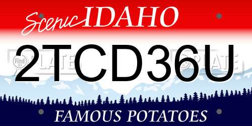 2TCD36U Idaho License Plate