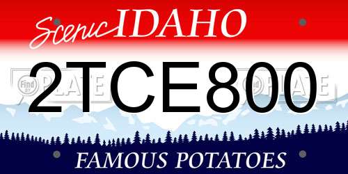2TCE800 Idaho License Plate