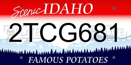 2TCG681 Idaho License Plate