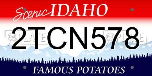 2TCN578 Idaho License Plate