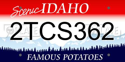 2TCS362 Idaho License Plate