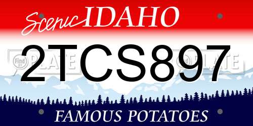 2TCS897 Idaho License Plate