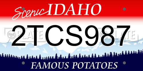 2TCS987 Idaho License Plate