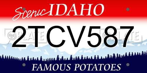 2TCV587 Idaho License Plate