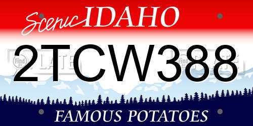 2TCW388 Idaho License Plate