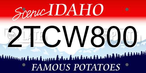 2TCW800 Idaho License Plate