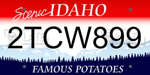 2TCW899 Idaho License Plate
