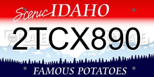 2TCX890 Idaho License Plate