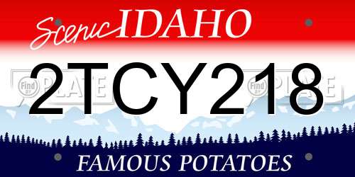 2TCY218 Idaho License Plate