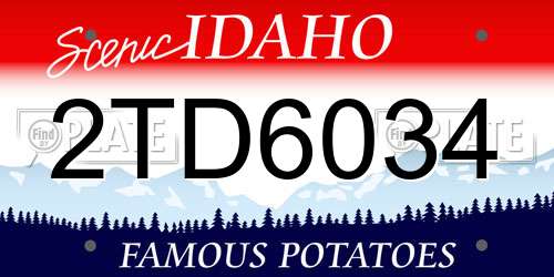 2TD6034 Idaho License Plate