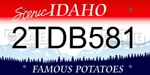 2TDB581 Idaho License Plate