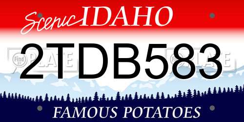 2TDB583 Idaho License Plate