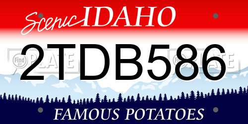 2TDB586 Idaho License Plate