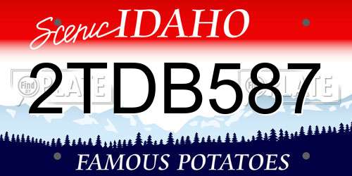 2TDB587 Idaho License Plate