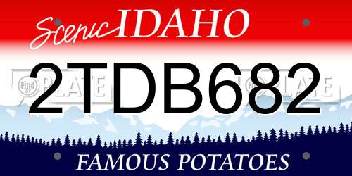 2TDB682 Idaho License Plate
