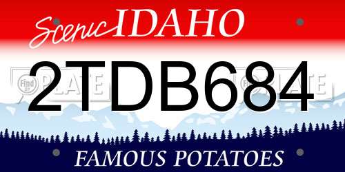 2TDB684 Idaho License Plate