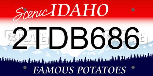 2TDB686 Idaho License Plate