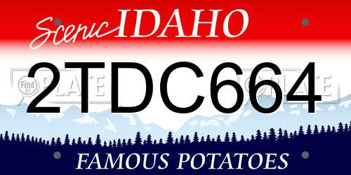 2TDC664 Idaho License Plate