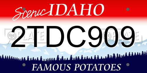 2TDC909 Idaho License Plate
