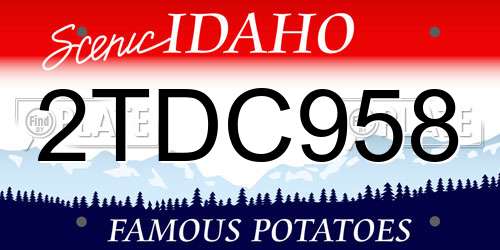 2TDC958 Idaho License Plate