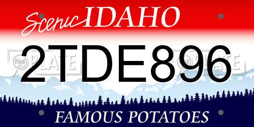 2TDE896 Idaho License Plate