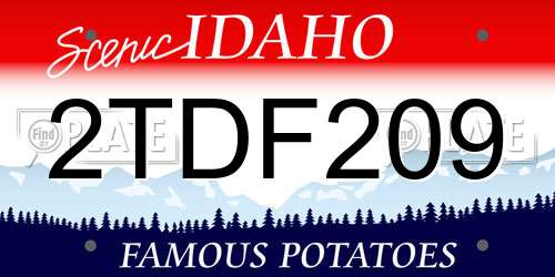 2TDF209 Idaho License Plate