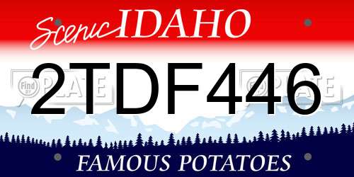 2TDF446 Idaho License Plate