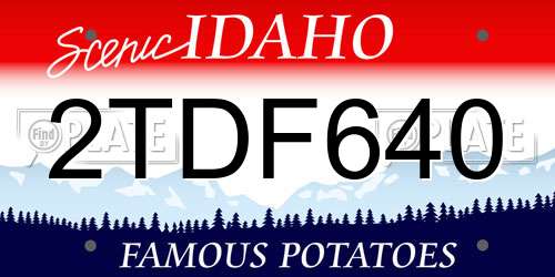2TDF640 Idaho License Plate