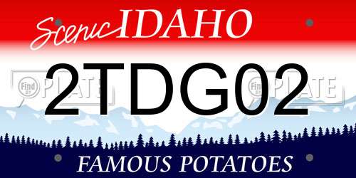 2TDG02 Idaho License Plate