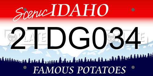 2TDG034 Idaho License Plate