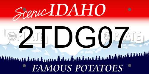 2TDG07 Idaho License Plate