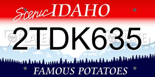 2TDK635 Idaho License Plate