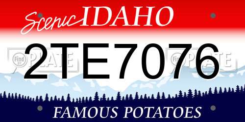 2TE7076 Idaho License Plate