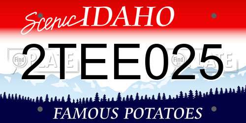 2TEE025 Idaho License Plate