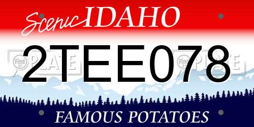 2TEE078 Idaho License Plate