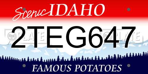 2TEG647 Idaho License Plate