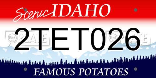 2TET026 Idaho License Plate