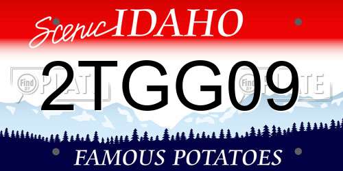 2TGG09 Idaho License Plate