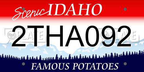 2THA092 Idaho License Plate