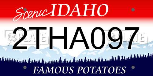 2THA097 Idaho License Plate