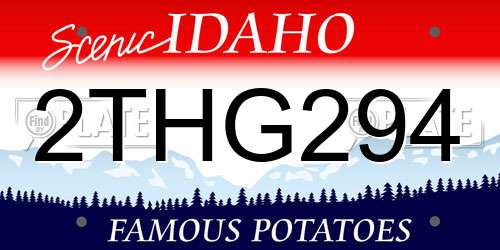 2THG294 Idaho License Plate