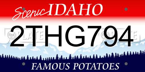 2THG794 Idaho License Plate