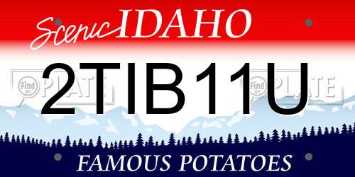 2TIB11U Idaho License Plate