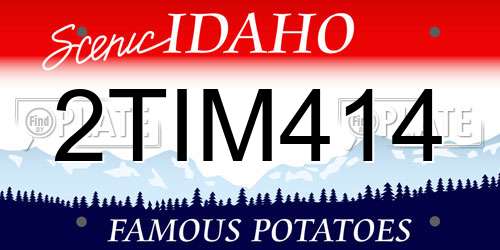 2TIM414 Idaho License Plate