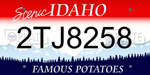 2TJ8258 Idaho License Plate