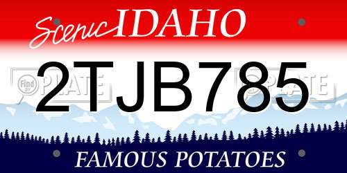 2TJB785 Idaho License Plate