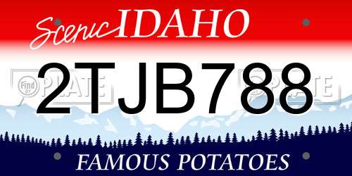 2TJB788 Idaho License Plate