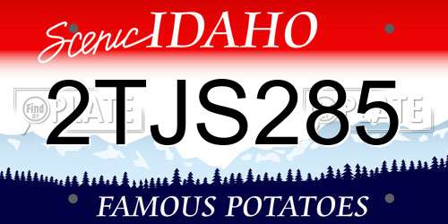 2TJS285 Idaho License Plate